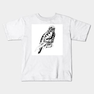 the peregrine falcon bird in ecopop Kids T-Shirt